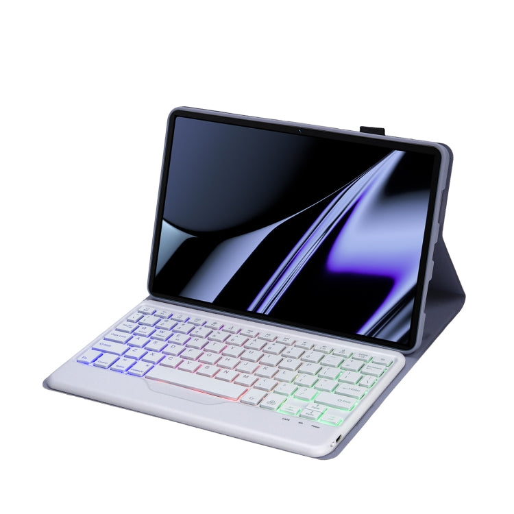 OP11-BS Lambskin Texture Ultra-thin Bluetooth Keyboard Leather Case with Backlight For OPPO Pad 11 inch(Purple) - Others Keyboard by PMC TechLife | Online Shopping South Africa | PMC TechLife