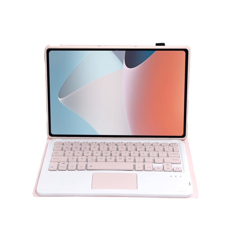 OP12-A Lambskin Texture Ultra-thin Bluetooth Keyboard Leather Case with Touchpad For OPPO Pad Air 10.4 inch(Pink) - OPPO Keyboard by PMC TechLife | Online Shopping South Africa | PMC TechLife | Buy Now Pay Later Mobicred