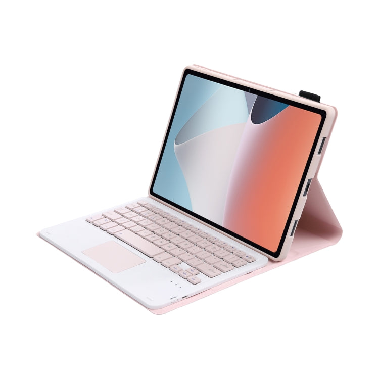 OP12-A Lambskin Texture Ultra-thin Bluetooth Keyboard Leather Case with Touchpad For OPPO Pad Air 10.4 inch(Pink) - OPPO Keyboard by PMC TechLife | Online Shopping South Africa | PMC TechLife | Buy Now Pay Later Mobicred
