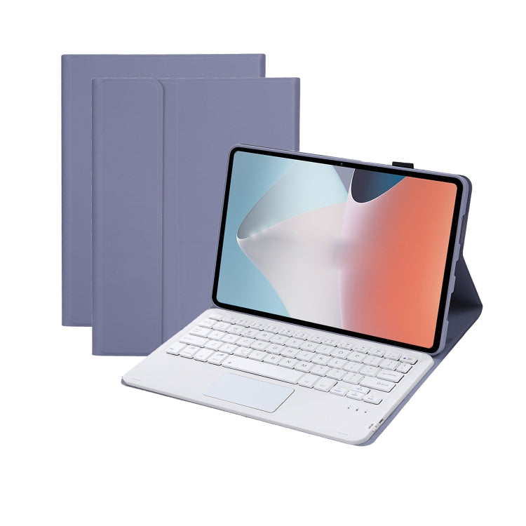 OP12-A Lambskin Texture Ultra-thin Bluetooth Keyboard Leather Case with Touchpad For OPPO Pad Air 10.4 inch(Purple) - Others Keyboard by PMC TechLife | Online Shopping South Africa | PMC TechLife