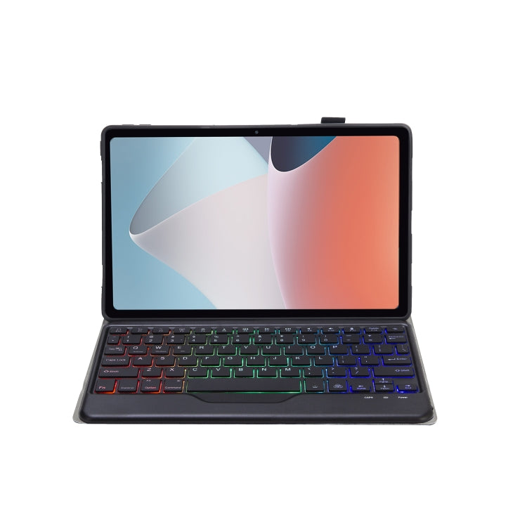 OP12-BS Lambskin Texture Ultra-thin Bluetooth Keyboard Leather Case with Backlight For OPPO Pad Air 10.4 inch(Black) - Others Keyboard by PMC TechLife | Online Shopping South Africa | PMC TechLife