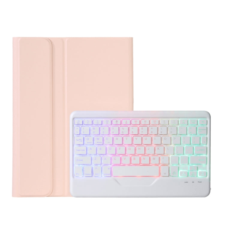 OP12-BS Lambskin Texture Ultra-thin Bluetooth Keyboard Leather Case with Backlight For OPPO Pad Air 10.4 inch(Pink) - Others Keyboard by PMC TechLife | Online Shopping South Africa | PMC TechLife