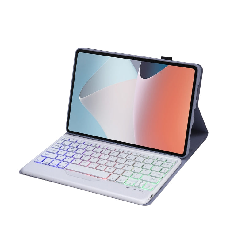 OP12-BS Lambskin Texture Ultra-thin Bluetooth Keyboard Leather Case with Backlight For OPPO Pad Air 10.4 inch(Purple) - Others Keyboard by PMC TechLife | Online Shopping South Africa | PMC TechLife