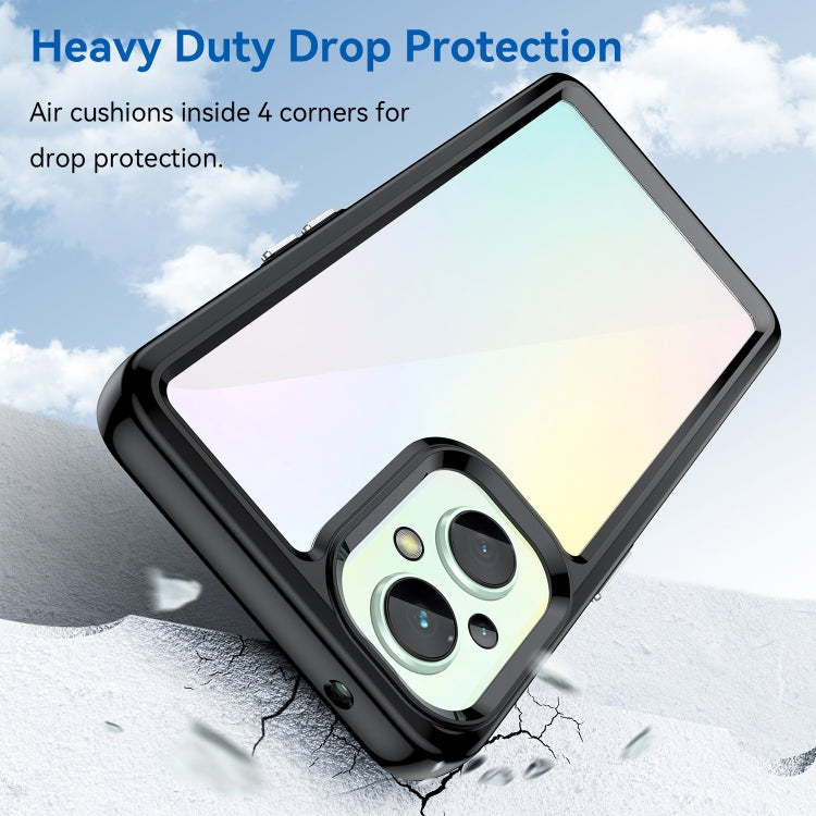 For OPPO Reno 7Z 5G Colorful Series Acrylic + TPU Phone Case(Black) - OPPO Cases by PMC TechLife | Online Shopping South Africa | PMC TechLife | Buy Now Pay Later Mobicred