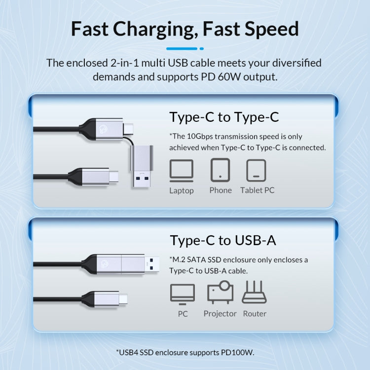 ORICO FV25C3-G2-GY 10Gbps USB3.2 Gen2 Type-C M.2 NVMe/NGFF(SATA) Dual Protocol SSD Enclosure(Grey) - free shipping - PMC Jewellery - Order now!
