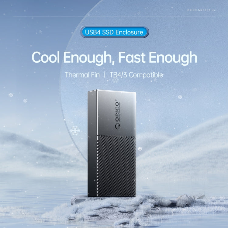 ORICO 40Gbps USB4.0 Type-C M.2 NVMe SSD Enclosure(Grey) - HDD Enclosure by ORICO | Online Shopping South Africa | PMC TechLife | Buy Now Pay Later Mobicred