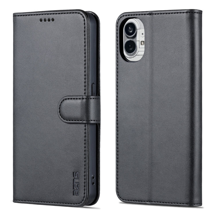 For Nothing Phone 1 AZNS Skin Feel Calf Texture Flip Leather Phone Case (Black) - Nothing Cases by AZNS | Online Shopping South Africa | PMC Jewellery | Buy Now Pay Later Mobicred
