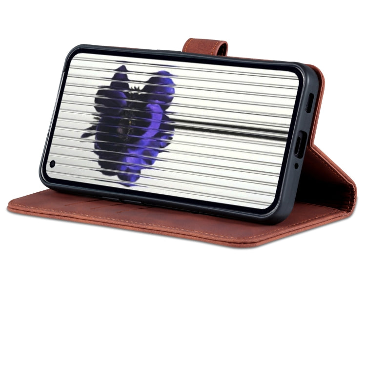 For Nothing Phone 1 AZNS Skin Feel Calf Texture Flip Leather Phone Case (Brown) - Nothing Cases by AZNS | Online Shopping South Africa | PMC Jewellery | Buy Now Pay Later Mobicred