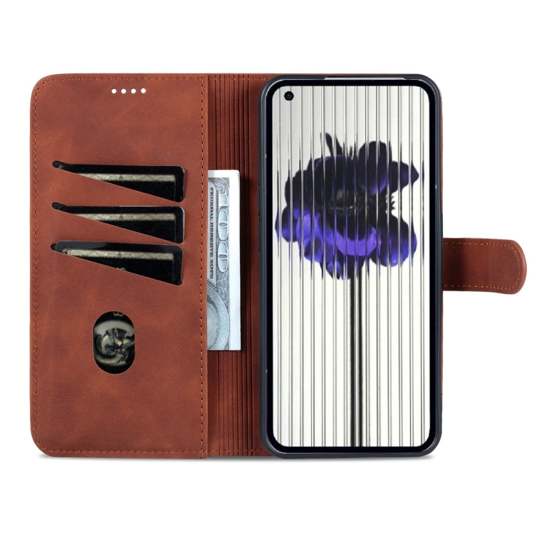 For Nothing Phone 1 AZNS Skin Feel Calf Texture Flip Leather Phone Case (Brown) - Nothing Cases by AZNS | Online Shopping South Africa | PMC Jewellery | Buy Now Pay Later Mobicred