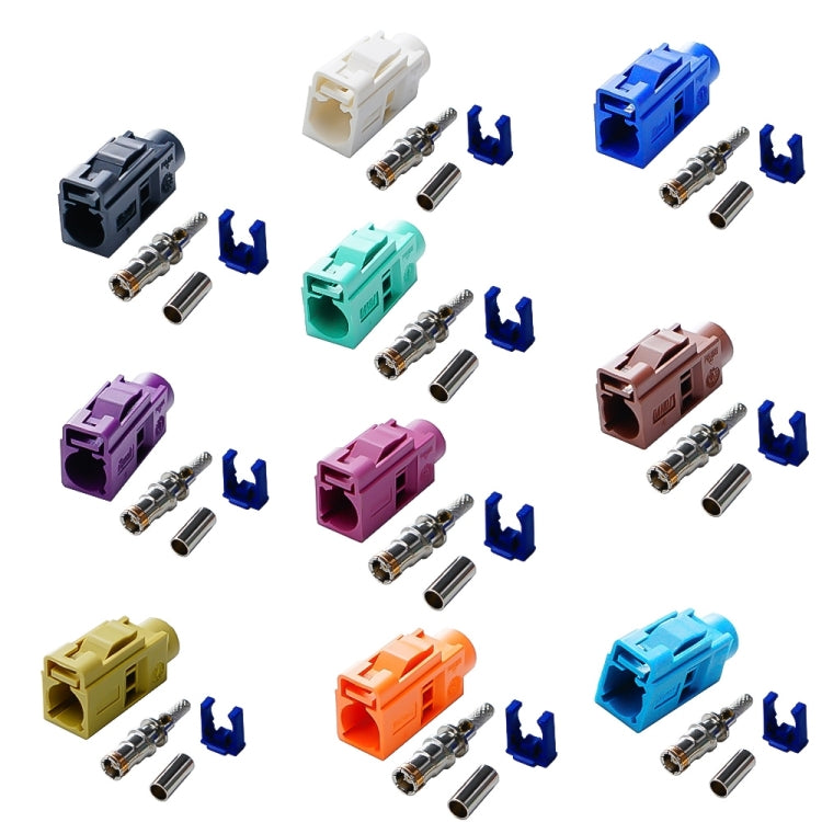 For RG174 Cable Fakra Radio Crimp Female Jack / Plug Connector with Phantom RF Coaxial(Fakra E) - GPS Accessories by PMC TechLife | Online Shopping South Africa | PMC TechLife | Buy Now Pay Later Mobicred