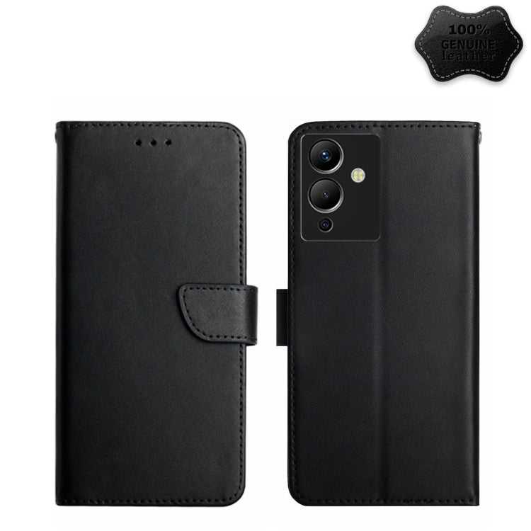 For Infinix Note 12 G96 Genuine Leather Fingerprint-proof Horizontal Flip Phone Case(Black) - Infinix Cases by PMC TechLife | Online Shopping South Africa | PMC TechLife | Buy Now Pay Later Mobicred