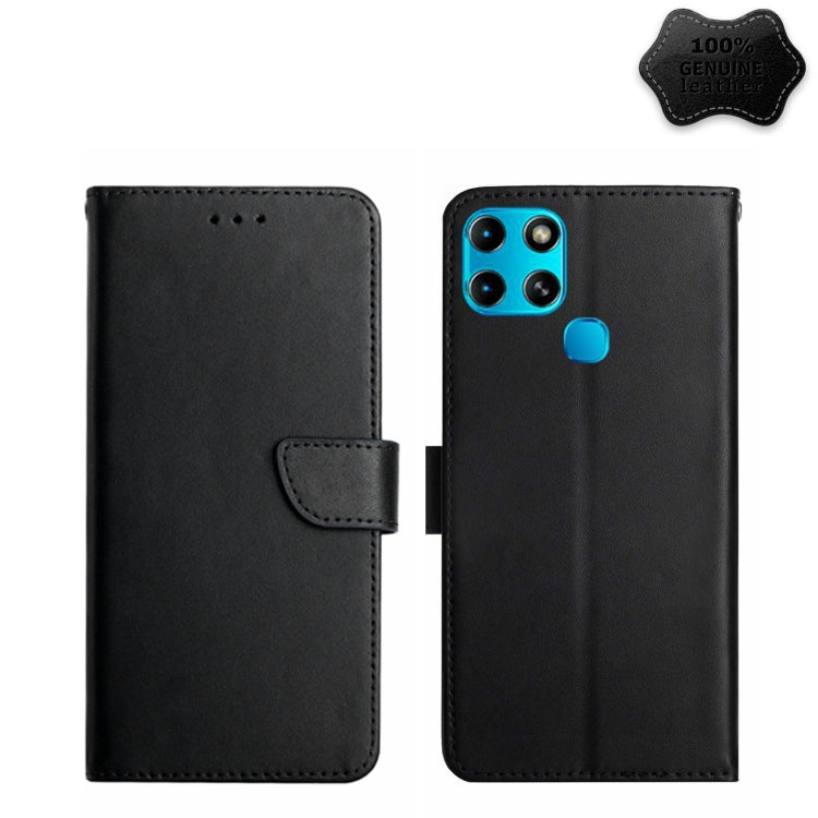 For Infinix Smart 6 Genuine Leather Fingerprint-proof Horizontal Flip Phone Case(Black) - free shipping - PMC TechLife - Order now!