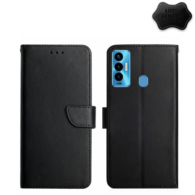 For Tecno Camon 18i Genuine Leather Fingerprint-proof Horizontal Flip Phone Case(Black) - Tecno Cases by PMC TechLife | Online Shopping South Africa | PMC TechLife | Buy Now Pay Later Mobicred