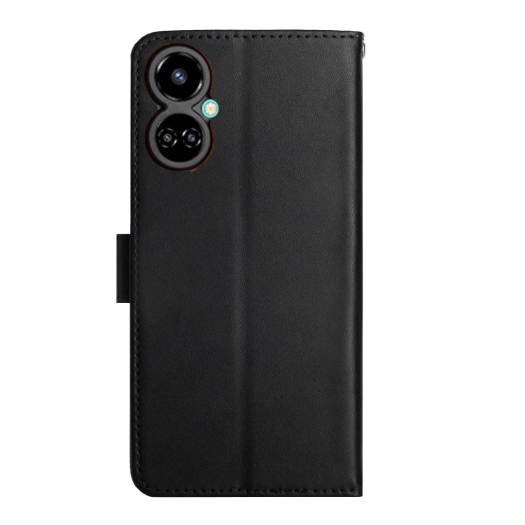 For Tecno Camon 19 4G Genuine Leather Fingerprint-proof Horizontal Flip Phone Case(Black) - Tecno Cases by PMC TechLife | Online Shopping South Africa | PMC TechLife | Buy Now Pay Later Mobicred