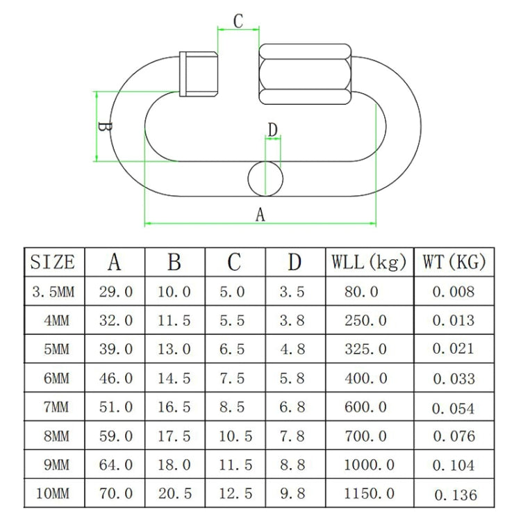 9mm 304 Stainless Steel Quick Connect Ring Runway Buckle - Hooks by PMC TechLife | Online Shopping South Africa | PMC TechLife | Buy Now Pay Later Mobicred