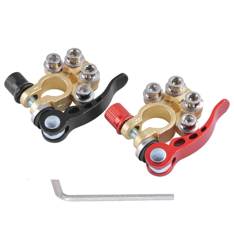 1 Pair Car Battery Terminals Quick Disconnect Cables Connectors, with L Wrench + Insulation Pad + Brush - Booster Cable & Clip by PMC Jewellery | Online Shopping South Africa | PMC Jewellery | Buy Now Pay Later Mobicred