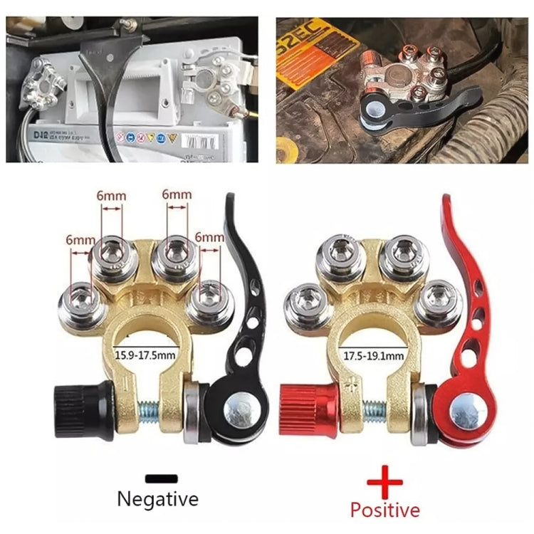 1 Pair Car Battery Terminals Quick Disconnect Cables Connectors, with L Wrench + Insulation Pad + Brush - Booster Cable & Clip by PMC Jewellery | Online Shopping South Africa | PMC Jewellery | Buy Now Pay Later Mobicred