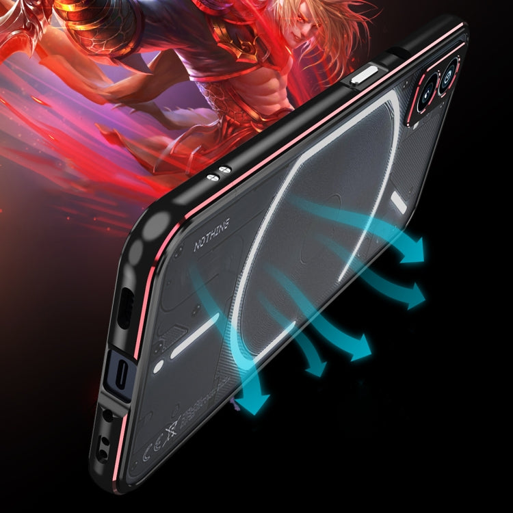 For Nothing Phone 1 Aurora Series Lens Protector + Metal Frame Protective Phone Case(Black Blue) - More Brand by PMC TechLife | Online Shopping South Africa | PMC TechLife | Buy Now Pay Later Mobicred