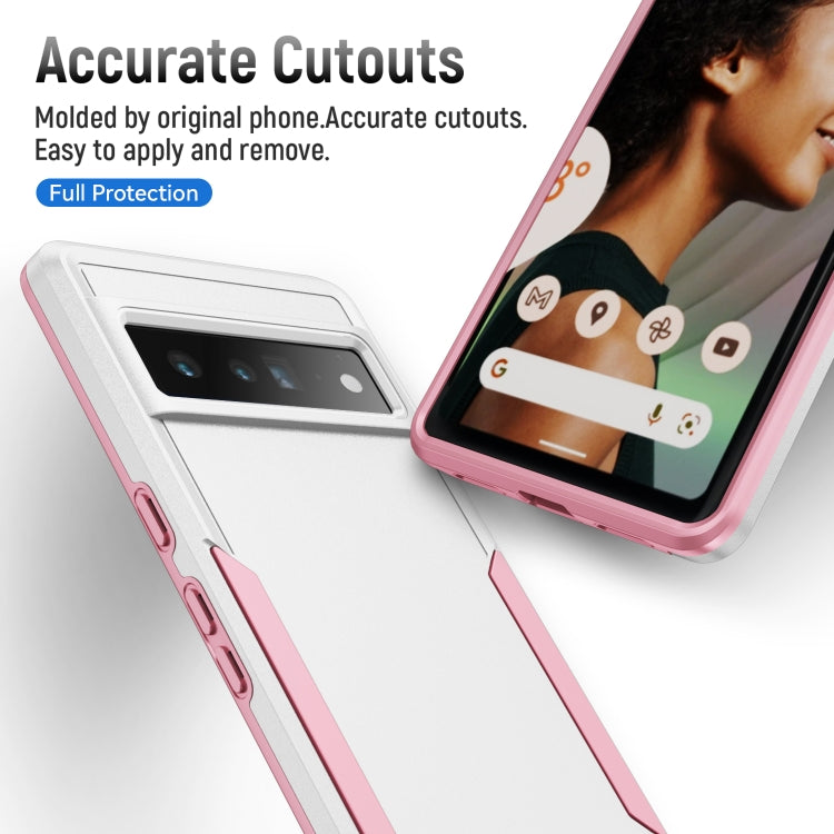 For Google Pixel 7 Pro Pioneer Armor Heavy Duty PC + TPU Phone Case(White+Pink) - Google Cases by PMC TechLife | Online Shopping South Africa | PMC TechLife | Buy Now Pay Later Mobicred