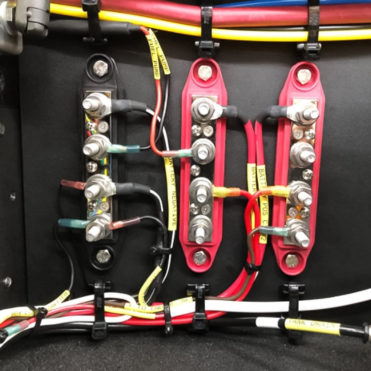 1 Pair Black & Red M8 Stud RV Ship High Current Power Distribution Terminal Block with Cover - free shipping - PMC TechLife - Order now!