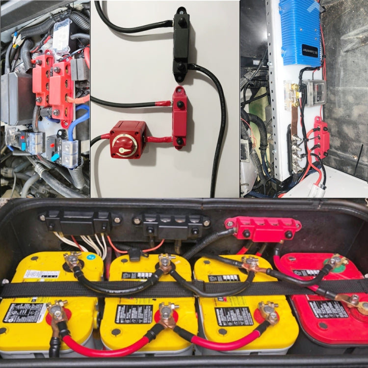 1 Pair Black & Red M8 Stud RV Ship High Current Power Distribution Terminal Block with Cover - free shipping - PMC TechLife - Order now!