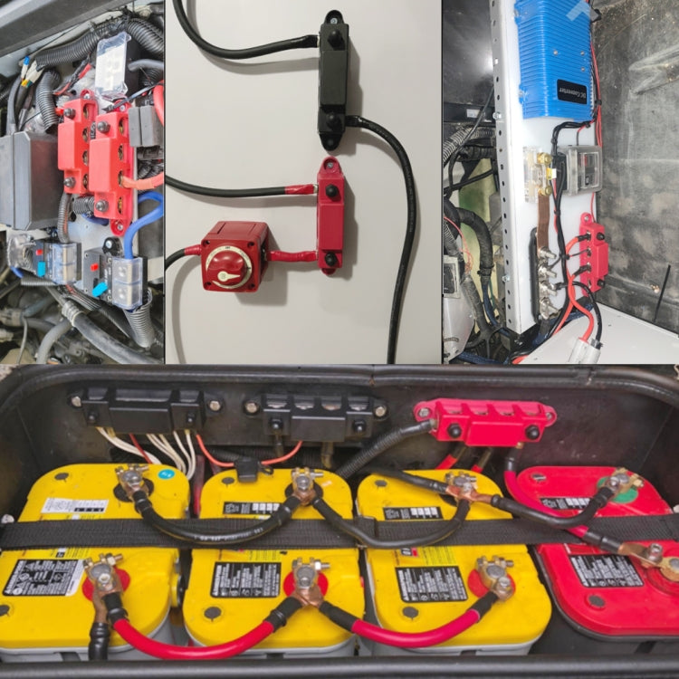 Red M10 Stud RV Ship High Current Power Distribution Terminal Block with Accessories - free shipping - PMC TechLife - Order now!