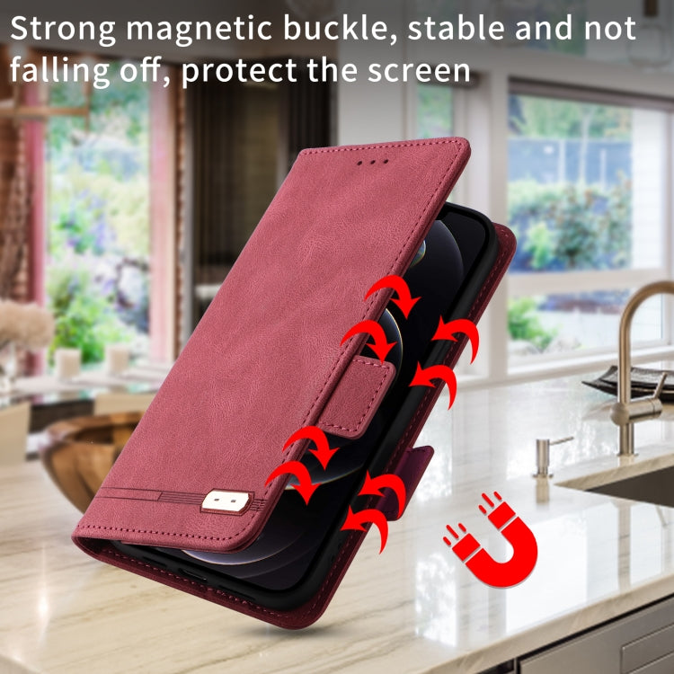 For Asus Zenfone 9 Magnetic Clasp Flip Leather Phone Case(Red) - ASUS Cases by PMC TechLife | Online Shopping South Africa | PMC TechLife