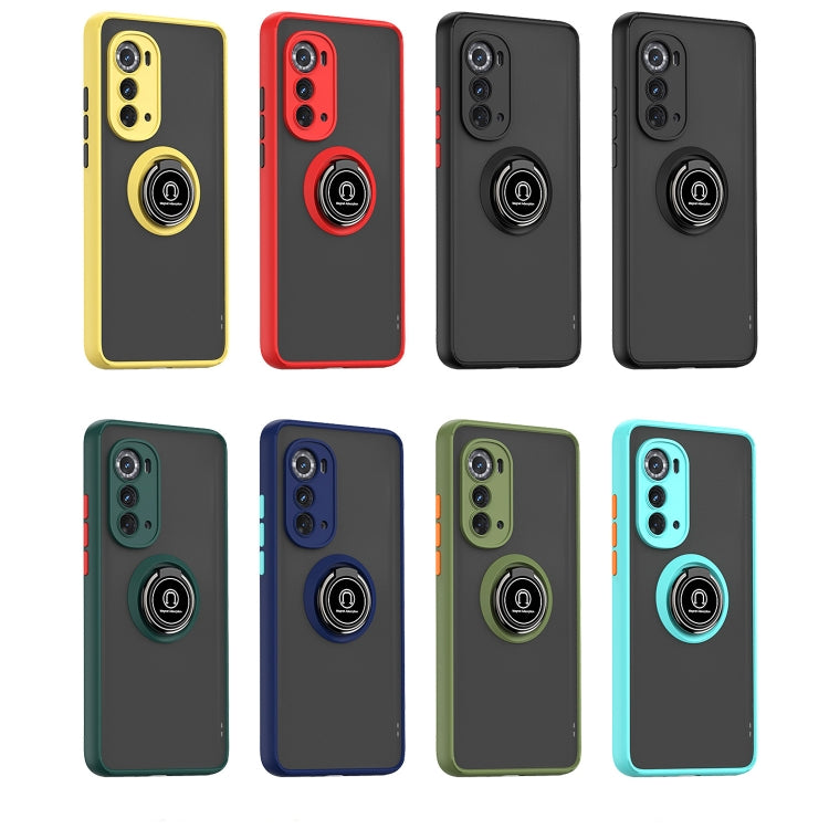 For Motorola Edge 2022 Q Shadow 1 Series TPU + PC Phone Case with Ring Holder(Dark Green) - Motorola Cases by PMC TechLife | Online Shopping South Africa | PMC TechLife