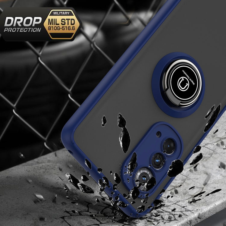 For Motorola Edge 2022 Q Shadow 1 Series TPU + PC Phone Case with Ring Holder(Dark Green) - Motorola Cases by PMC TechLife | Online Shopping South Africa | PMC TechLife