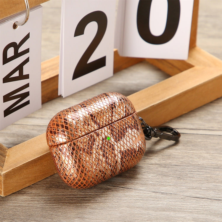 J01 Mesh Snakeskin Headphone Case For AirPods Pro(Orange) - For AirPods Pro by PMc TechLife | Online Shopping South Africa | PMc TechLife | Buy Now Pay Later Mobicred