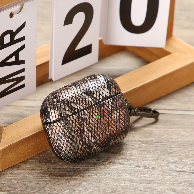 J01 Mesh Snakeskin Headphone Case For AirPods 3(Black) - For AirPods 3 by PMc TechLife | Online Shopping South Africa | PMc TechLife | Buy Now Pay Later Mobicred