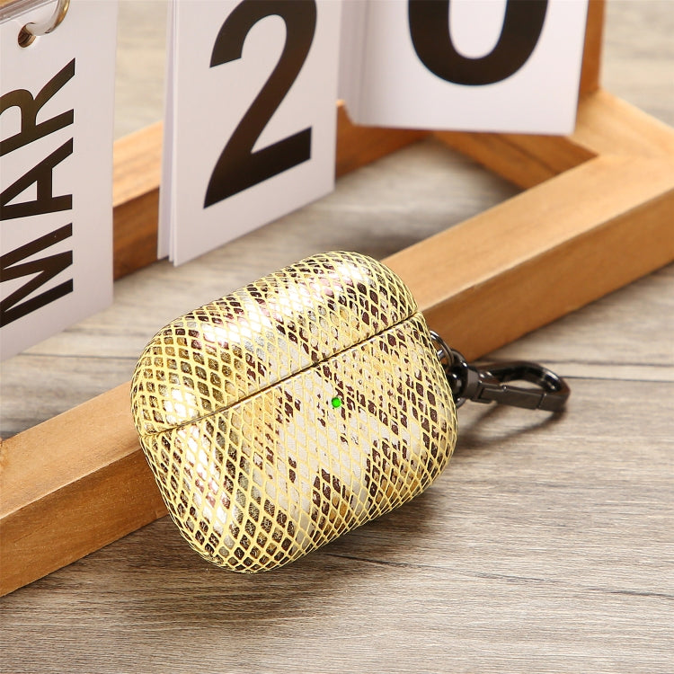 J01 Mesh Snakeskin Headphone Case For AirPods 3(Gold) - For AirPods 3 by PMc TechLife | Online Shopping South Africa | PMc TechLife | Buy Now Pay Later Mobicred