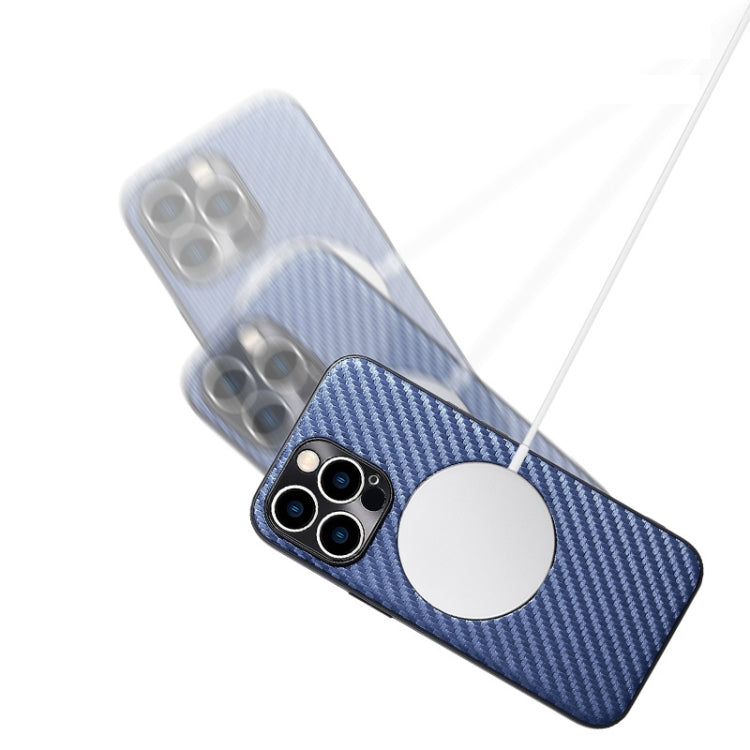 For iPhone 11 MagSafe Magnetic Carbon Fiber Texture Phone Case (Blue) - iPhone 11 Cases by PMC TechLife | Online Shopping South Africa | PMC TechLife