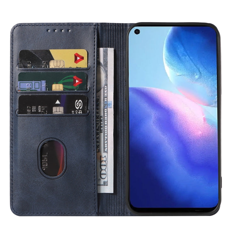 For OPPO Reno5 5G Magnetic Closure Leather Phone Case(Blue) - OPPO Cases by PMC TechLife | Online Shopping South Africa | PMC TechLife