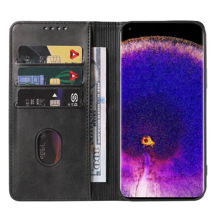 For OPPO Find X5 Pro Magnetic Closure Leather Phone Case(Black) - OPPO Cases by PMC TechLife | Online Shopping South Africa | PMC TechLife | Buy Now Pay Later Mobicred