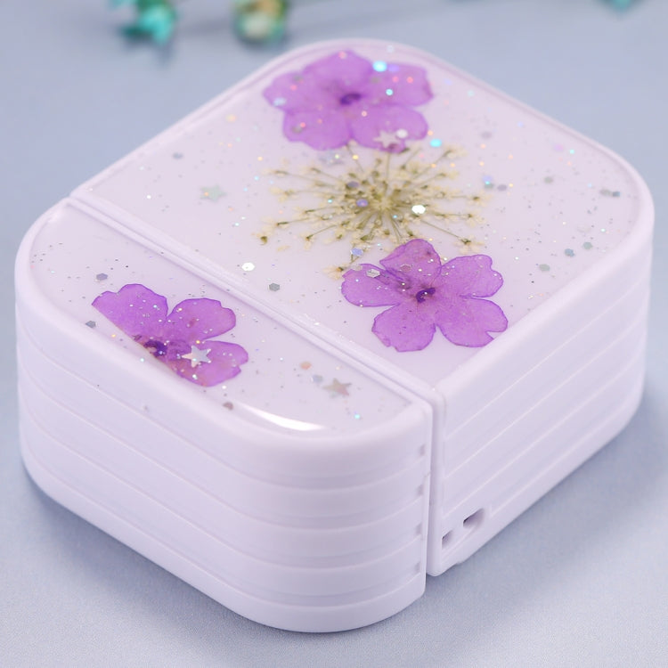 For AirPods 1 / 2 Beautiful Ladies Flowers Pattern Wireless Earphone Protective Case(Purple) - For AirPods 1/2 by PMC TechLife | Online Shopping South Africa | PMC TechLife