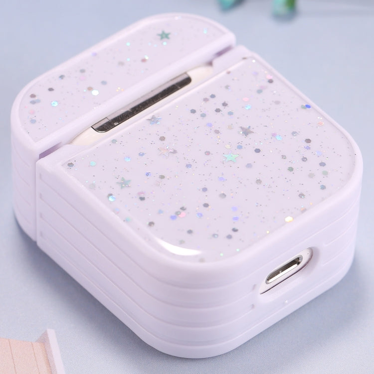 For AirPods 1 / 2 Beautiful Ladies Flowers Pattern Wireless Earphone Protective Case(Purple) - For AirPods 1/2 by PMC TechLife | Online Shopping South Africa | PMC TechLife