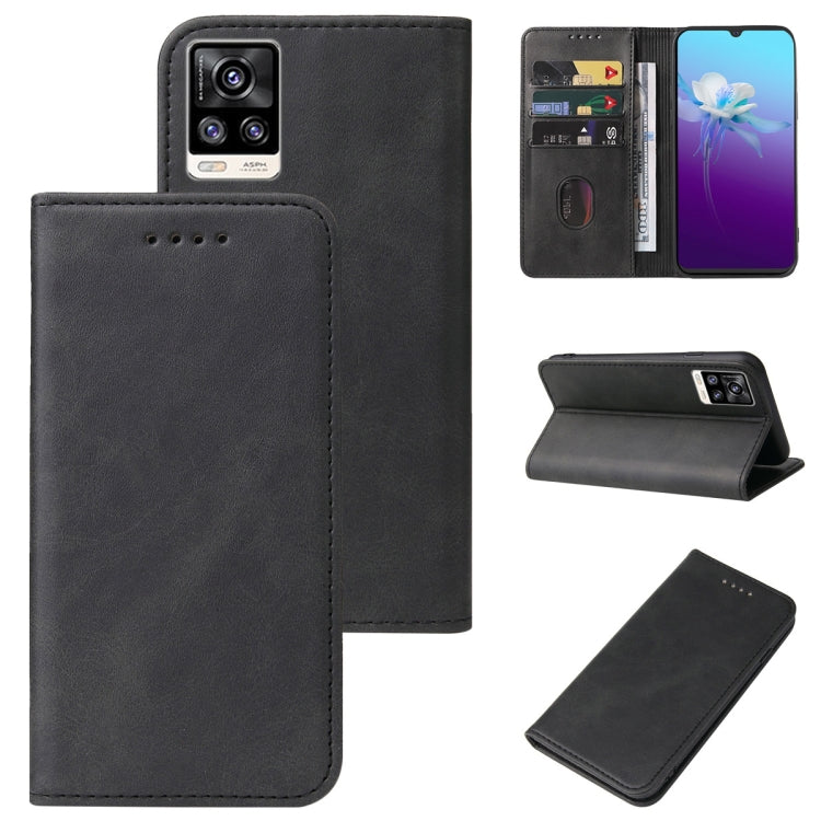 For vivo V20 2021 Magnetic Closure Leather Phone Case(Black) - vivo Cases by PMC TechLife | Online Shopping South Africa | PMC TechLife