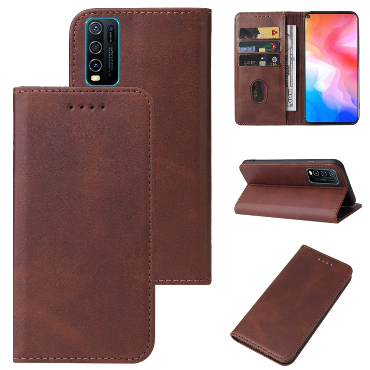 For vivo Y30 Magnetic Closure Leather Phone Case(Brown) - vivo Cases by PMC TechLife | Online Shopping South Africa | PMC TechLife