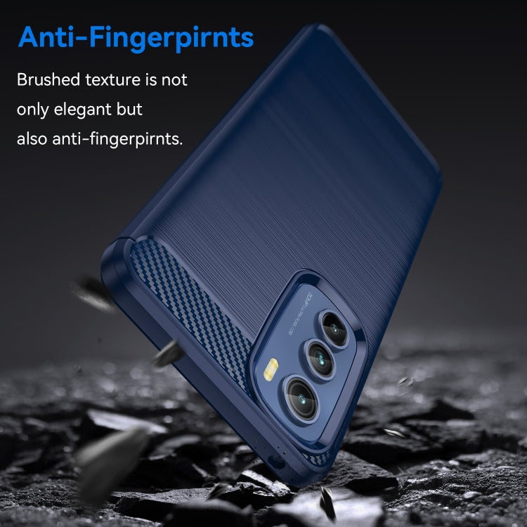 For Motorola Edge 30 Brushed Texture Carbon Fiber TPU Phone Case(Blue) - Motorola Cases by PMC TechLife | Online Shopping South Africa | PMC TechLife | Buy Now Pay Later Mobicred