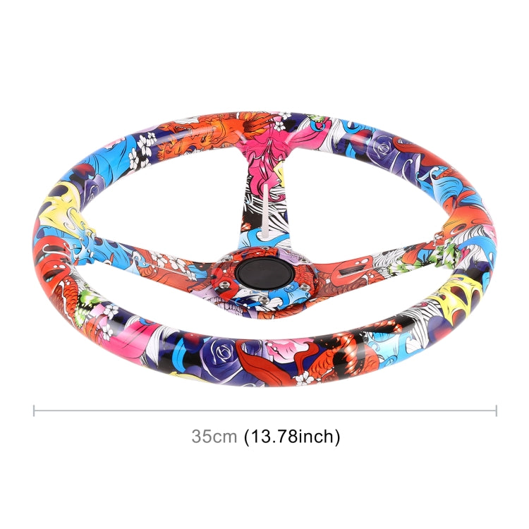 35cm Car Racing Graffiti ABS Steering Wheel(Style 2) - Steering Wheel Accessories by PMC TechLife | Online Shopping South Africa | PMC TechLife | Buy Now Pay Later Mobicred