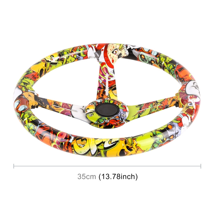 35cm Car Racing Graffiti ABS Steering Wheel(Style 3) - Steering Wheel Accessories by PMC TechLife | Online Shopping South Africa | PMC TechLife | Buy Now Pay Later Mobicred