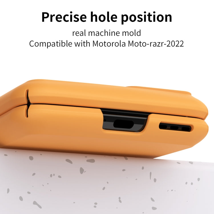 For Motorola Moto Razr 2022 Skin Feel Macaron Three-piece Set Hinge Phone Case(Orange) - Motorola Cases by PMC TechLife | Online Shopping South Africa | PMC TechLife | Buy Now Pay Later Mobicred