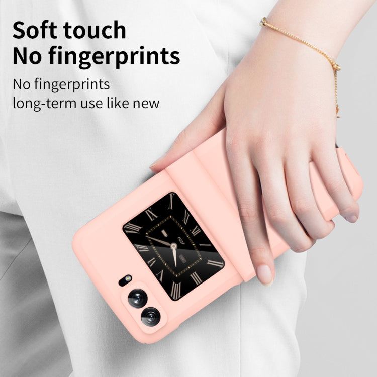 For Motorola Moto Razr 2022 Skin Feel Macaron Three-piece Set Hinge Phone Case(Pink) - Motorola Cases by PMC TechLife | Online Shopping South Africa | PMC TechLife | Buy Now Pay Later Mobicred