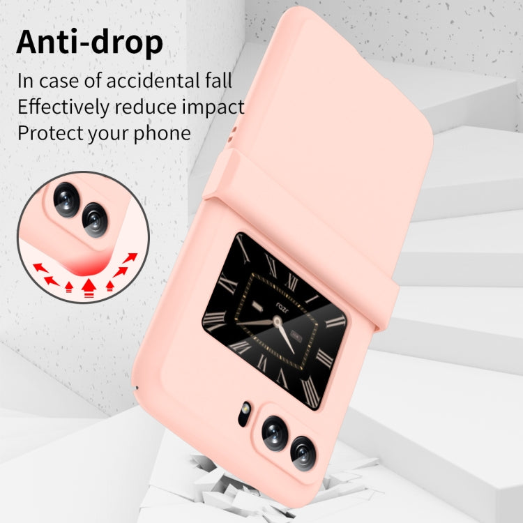 For Motorola Moto Razr 2022 Skin Feel Macaron Three-piece Set Hinge Phone Case(Pink) - Motorola Cases by PMC TechLife | Online Shopping South Africa | PMC TechLife | Buy Now Pay Later Mobicred