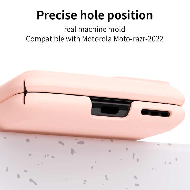 For Motorola Moto Razr 2022 Skin Feel Macaron Three-piece Set Hinge Phone Case(Pink) - Motorola Cases by PMC TechLife | Online Shopping South Africa | PMC TechLife | Buy Now Pay Later Mobicred