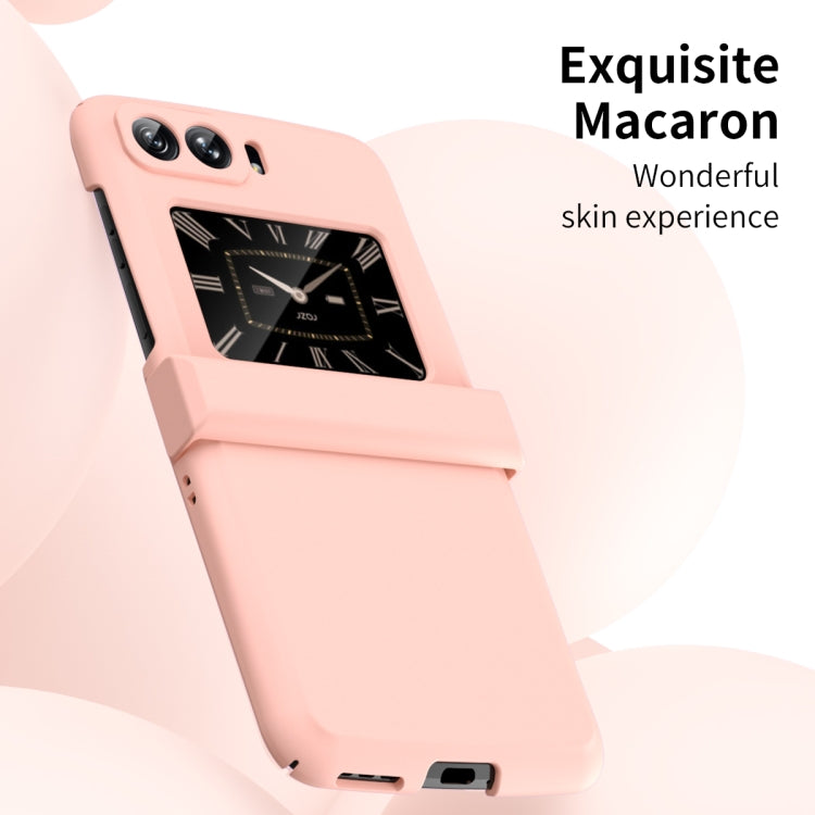 For Motorola Moto Razr 2022 Skin Feel Macaron Three-piece Set Hinge Phone Case(Pink) - Motorola Cases by PMC TechLife | Online Shopping South Africa | PMC TechLife | Buy Now Pay Later Mobicred