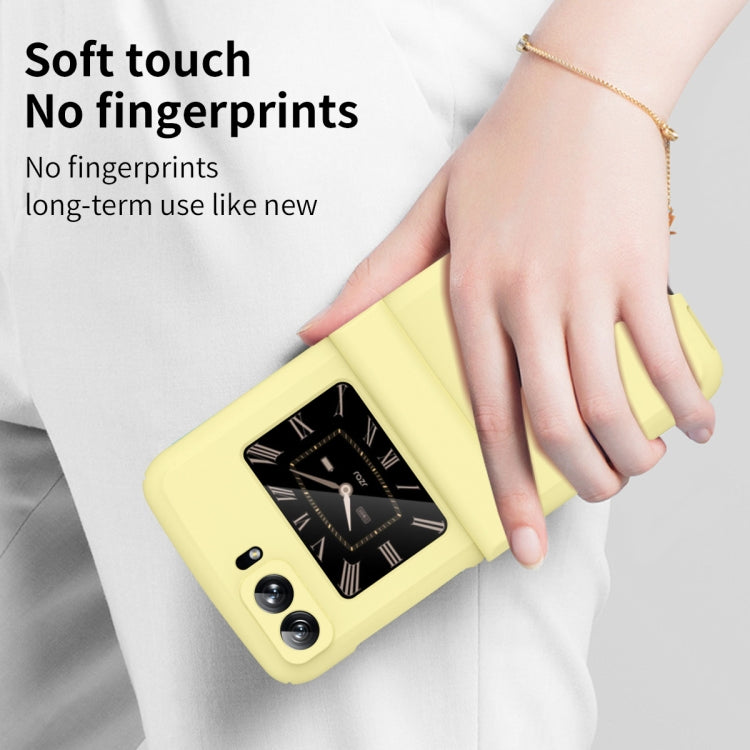 For Motorola Moto Razr 2022 Skin Feel Macaron Three-piece Set Hinge Phone Case(Yellow) - free shipping - PMC TechLife - Order now!