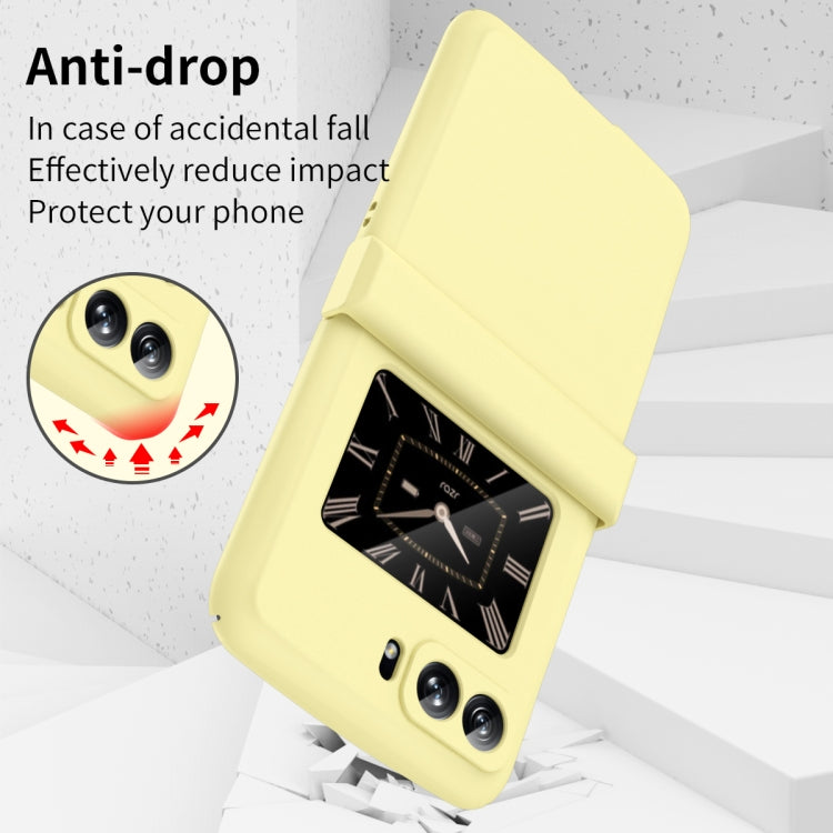 For Motorola Moto Razr 2022 Skin Feel Macaron Three-piece Set Hinge Phone Case(Yellow) - free shipping - PMC TechLife - Order now!