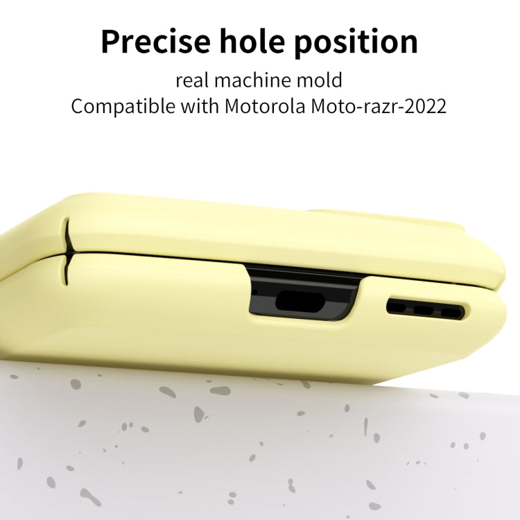 For Motorola Moto Razr 2022 Skin Feel Macaron Three-piece Set Hinge Phone Case(Yellow) - free shipping - PMC TechLife - Order now!